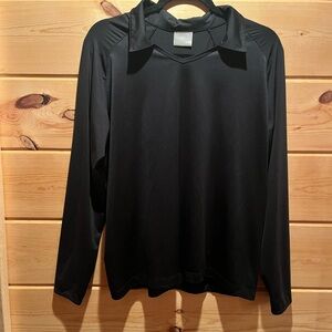 Nike Golf Dri-Fit Long Sleeve Women's V-Neck Collared Top Black Lightweight EUC